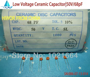 (1000 шт./лот) (керамические конденсаторы|низкий) 50 В 68 пф, керамический дисковый конденсатор низкого напряжения, ТОЛ.10%